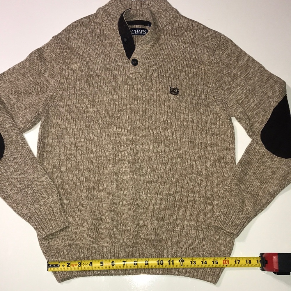 Chaps Sweater Brown Mens Medium 100%cotton